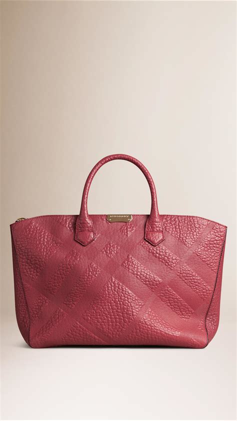 burberry leather pink tote|burberry check tote bag.